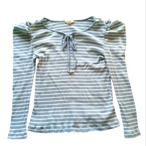 Anthropologie Porridge Puff Shoulder Long Sleeve Tie Front Women's Shirt Size 2X